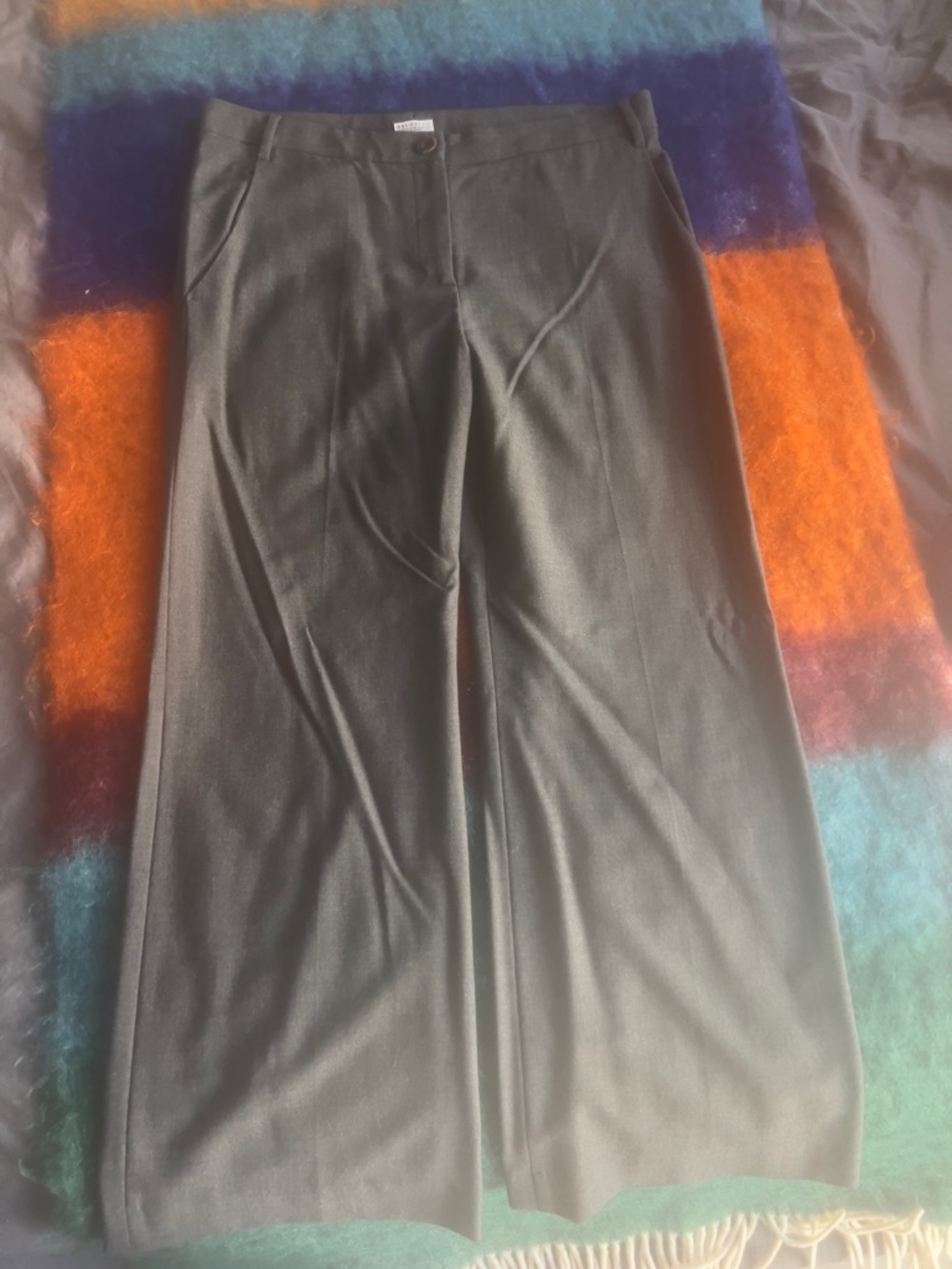 Wide-Leg grey wool Pants